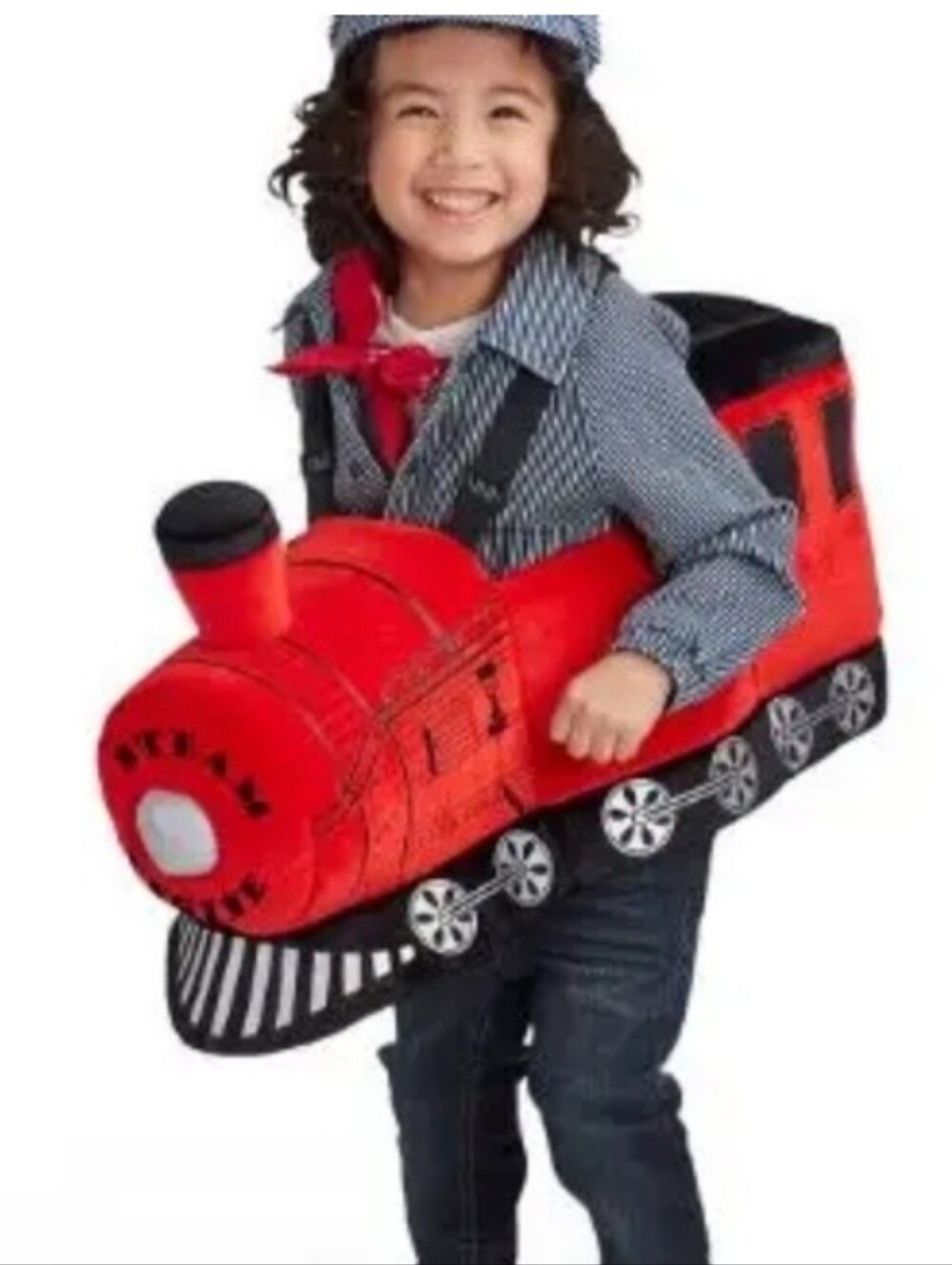 Red Train Costume, Plush Steam Engine Train, Ride-along Style Ages 3-7